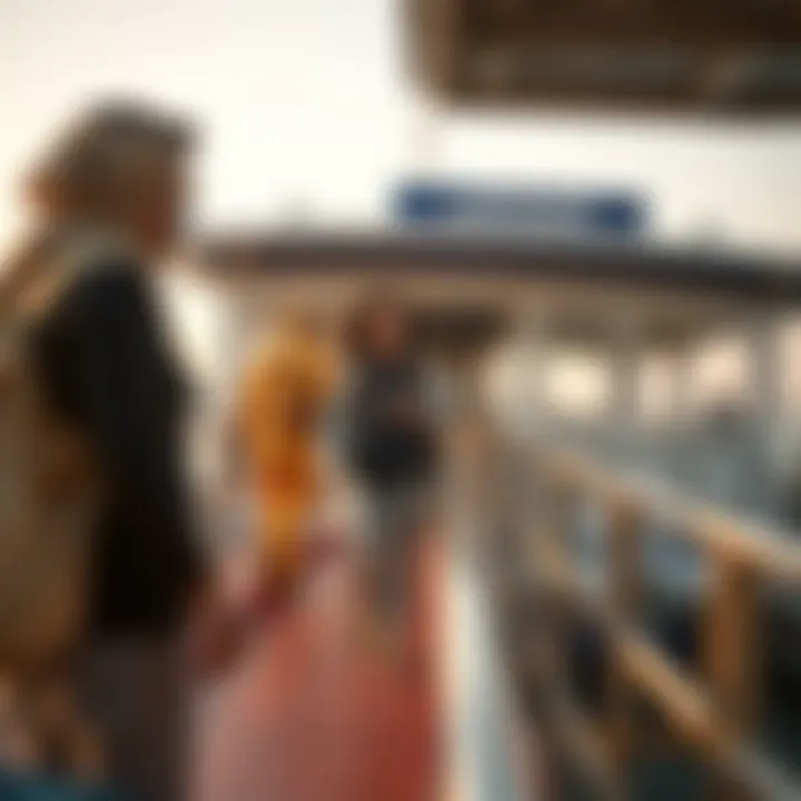 Journey Begins: Passengers at Al Ghubaiba Passengers boarding a ferry at Al Ghubaiba Ferry Station