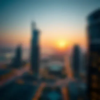 Breathtaking Skyline Views from Alexis Tower Panoramic view of Dubai skyline from Alexis Tower