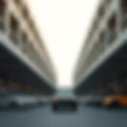 Overview of a modern apartment parking facility in Dubai