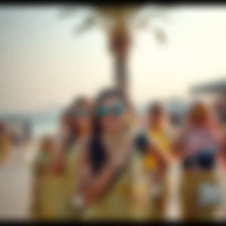 Tourism Activities During UAE Holidays Tourists enjoying UAE holiday activities
