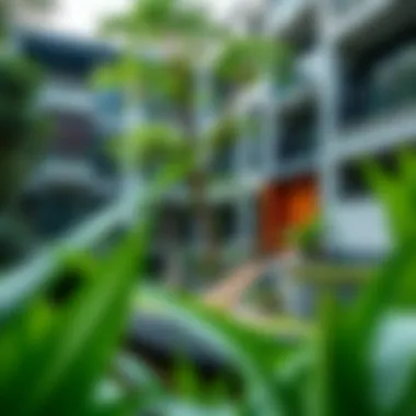 Harmony of Nature and Design at Aura Gardens Lush greenery surrounding modern architecture at Aura Gardens