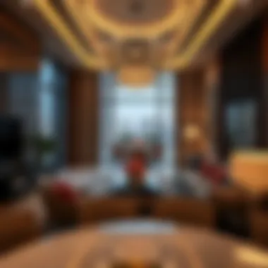 Interior Luxury in Burj Vista Tower 1 Luxurious interiors of an apartment in Burj Vista Tower 1, emphasizing modern design