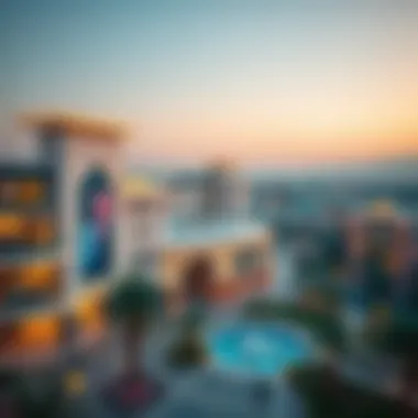 A panoramic view of City Center Al Zahia showcasing its architectural elegance and vibrant surroundings