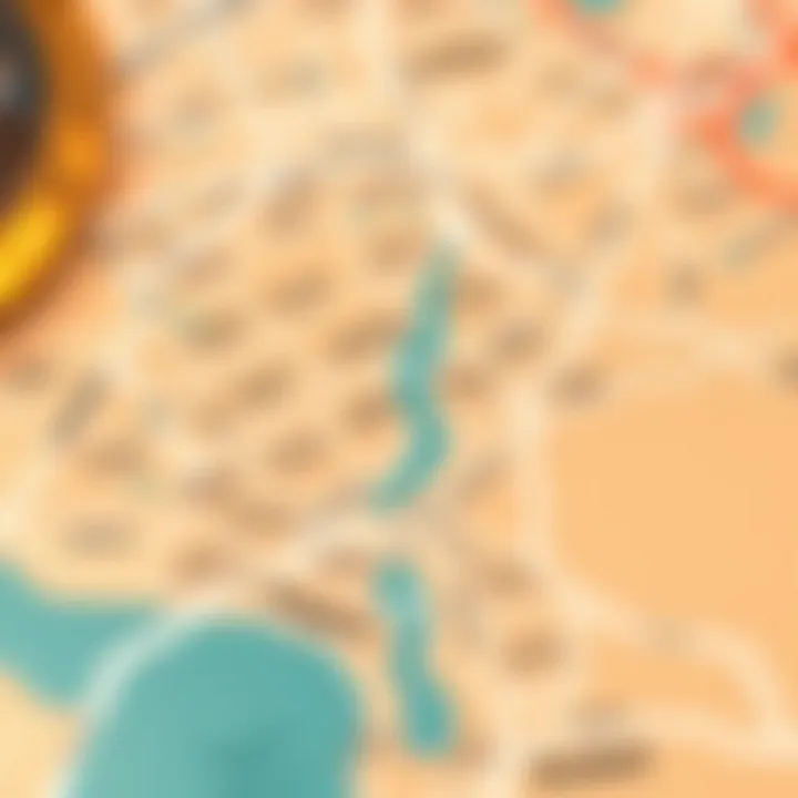 Map highlighting key neighborhoods in Dubai for investment