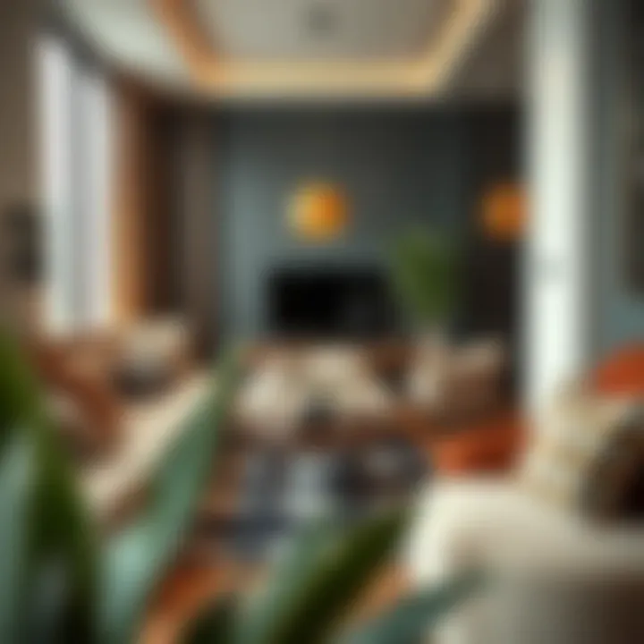 Trendy Shared Living Space Trendy shared living space highlighting Dubai's social environment