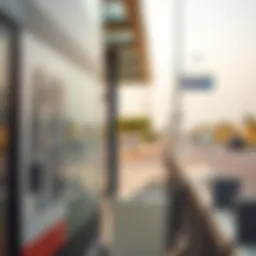View of Mussafah bus stop showcasing the 410 route