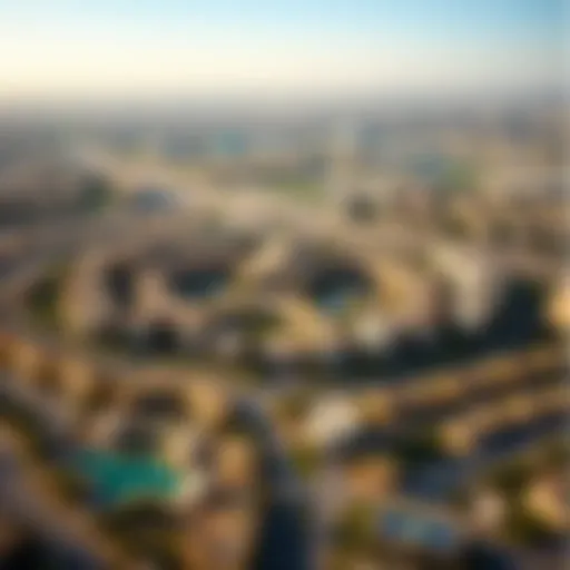 Aerial view of Damac Hills 1 showcasing its expansive layout
