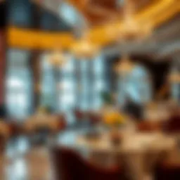 Elegant dining setup at Galleria Mall