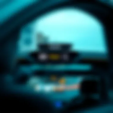 Modern Taxi Interior with Digital Fare Display Inside a modern taxi showcasing digital fare display