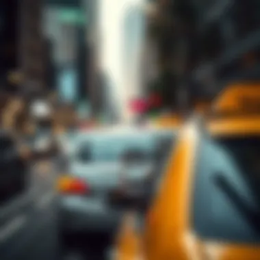 Technological Integration in Dubai Taxi Services Technological integration in taxi services, like ride-hailing app on a smartphone