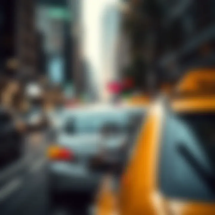 Technological Integration in Dubai Taxi Services Technological integration in taxi services, like ride-hailing app on a smartphone