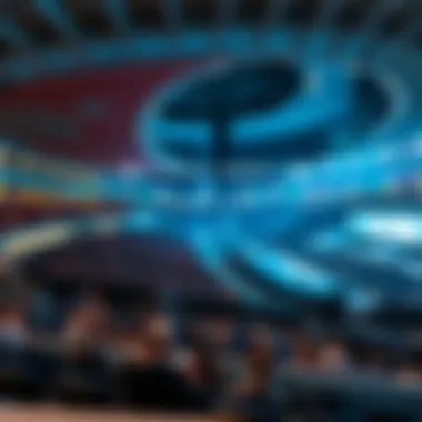 Dynamic Interior Layout of the Arena Interior layout of Etihad Arena during an event
