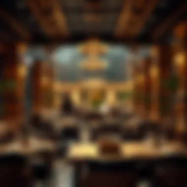 An Inviting Atmosphere Elegant dining setting in a luxurious Indian restaurant