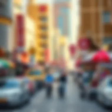 Lively street scene showcasing local amenities in Deira