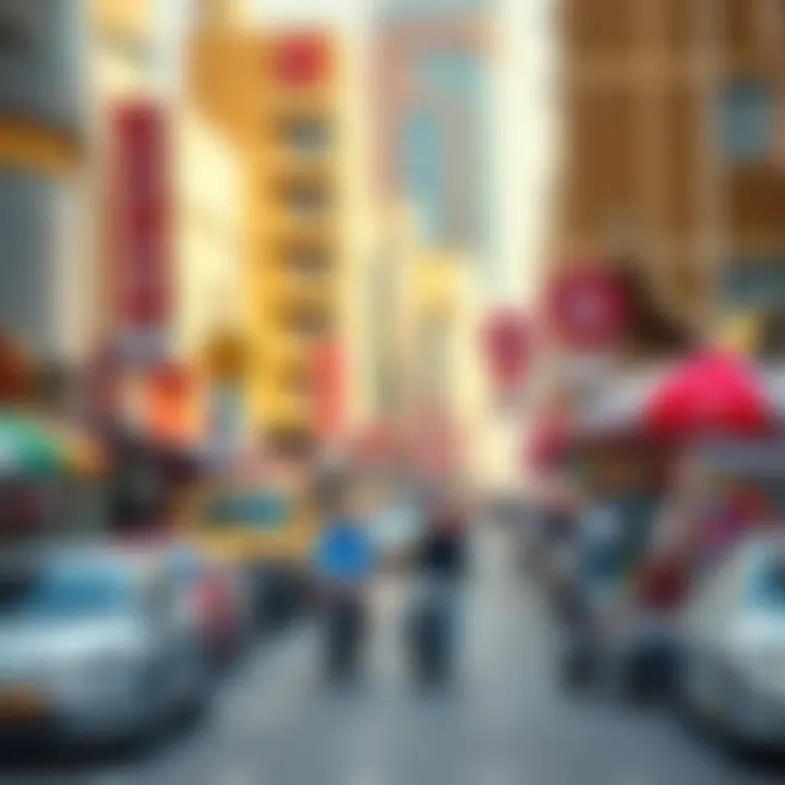 Lively street scene showcasing local amenities in Deira