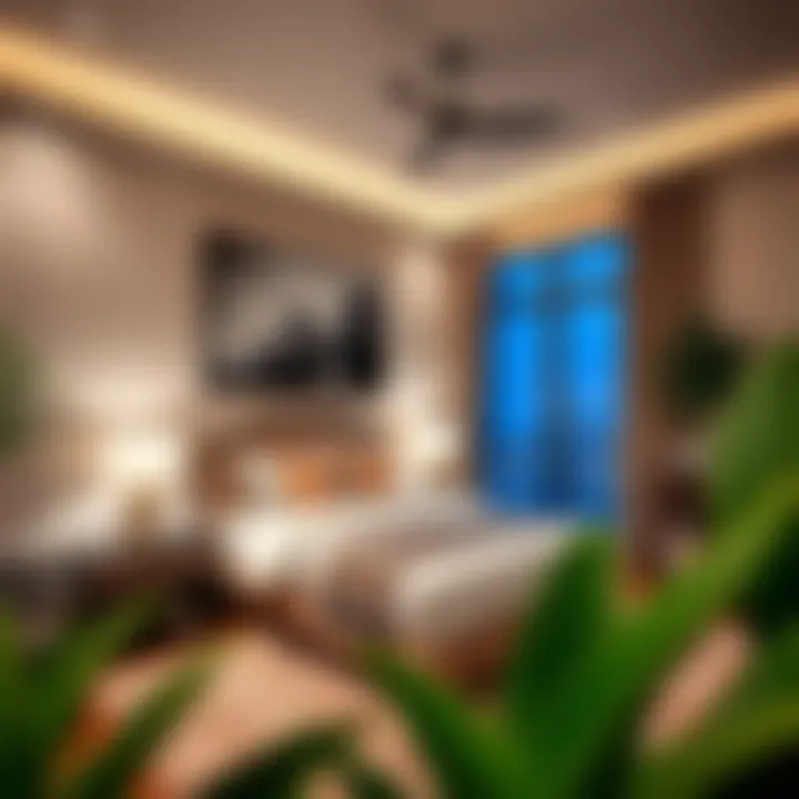 Elegant Bedroom Designs A stylish bedroom in a 1BHK property with elegant decor