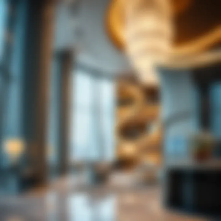 Modern Aesthetics of Al Khazna Tower's Interior Interior design of Al Khazna Tower showcasing modern aesthetics