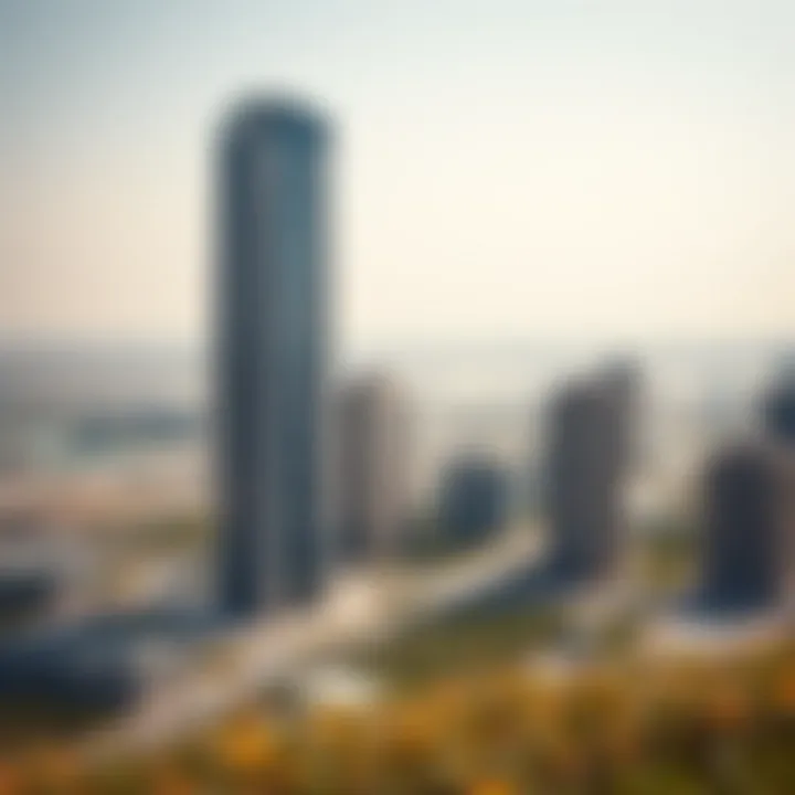 Urban Development Surrounding Al Khazna Tower Surrounding landscape and urban development near Al Khazna Tower