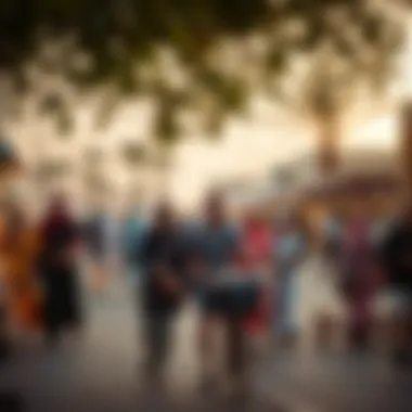 Vibrant community life in Al Rashidiya with local markets and parks.