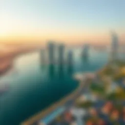 Aerial view of Al Reem Island showcasing its modern skyline