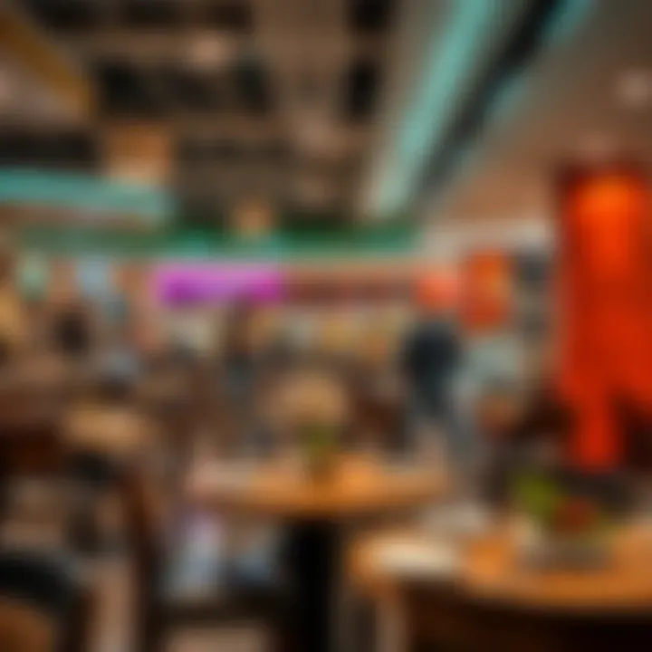 Culinary Delights at Al Seef Mall A vibrant dining area within Al Seef Mall showcasing diverse cuisine