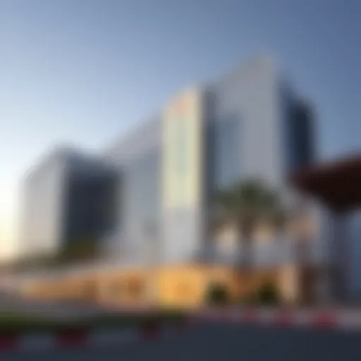 American Hospital Dubai Modern Architecture Hospital exterior showcasing modern architecture