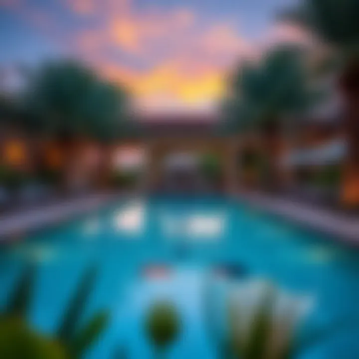 Serene Pool Area in Aqua Leisure Parks A serene pool area surrounded by lush greenery and relaxation spots