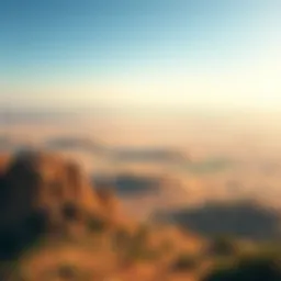 A stunning vista of the Dubai Desert Safari Park showcasing its natural landscapes