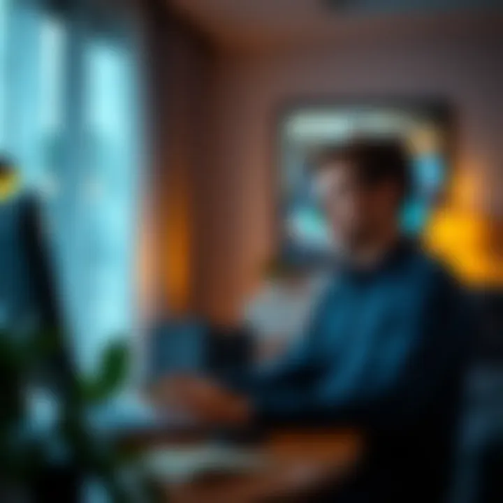 User enjoying high-speed internet