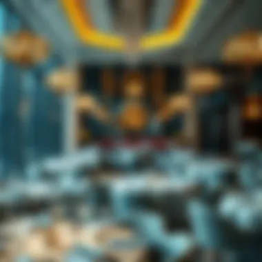 Elegant Ambiance Elegant interior design of a Michelin-star restaurant