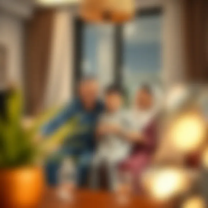 Joy of Homeownership in Dubai Happy family in their new home in Dubai