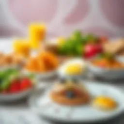 A colorful spread of healthy breakfast dishes featuring local Dubai ingredients