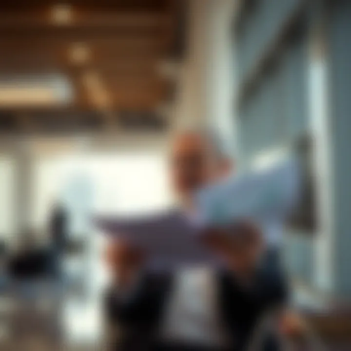 Navigating Investment Opportunities Investor reviewing property listings and contracts