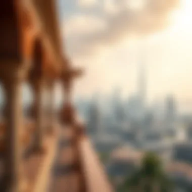 Dubai Skyline: A Fusion of Tradition and Modernity Stunning view of the Dubai skyline showcasing imperial architecture