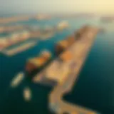Aerial view of Jebel Ali Port showcasing the bustling shipping activity