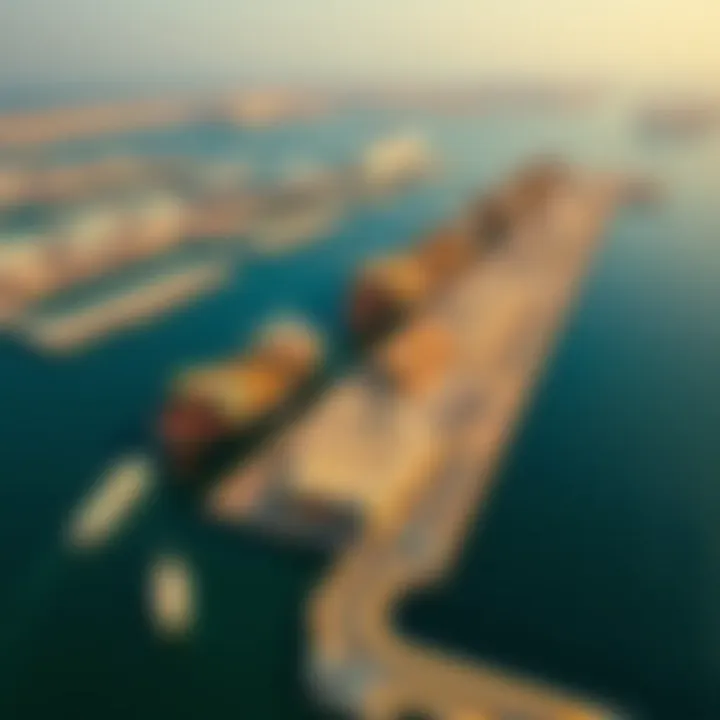 Aerial View of Jebel Ali Port Aerial view of Jebel Ali Port showcasing the bustling shipping activity