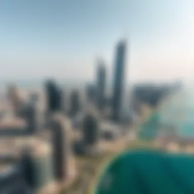 Aerial View of Jumeirah Lake Towers Skyline Aerial view showcasing JLT's skyline