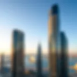 Stunning view of Lake View Tower against the backdrop of a clear blue sky
