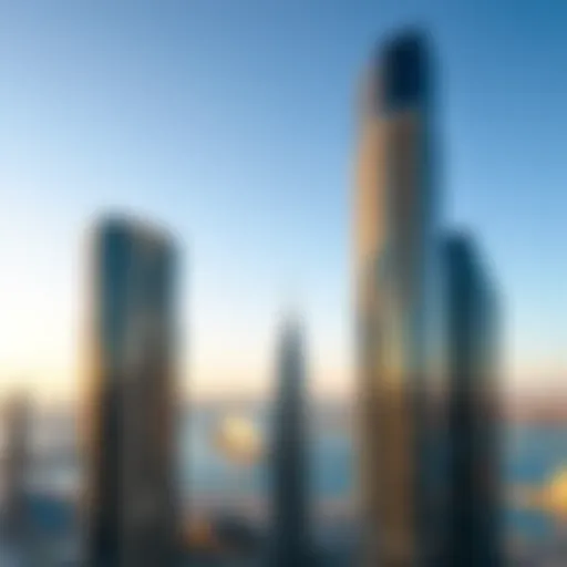 Stunning view of Lake View Tower against the backdrop of a clear blue sky