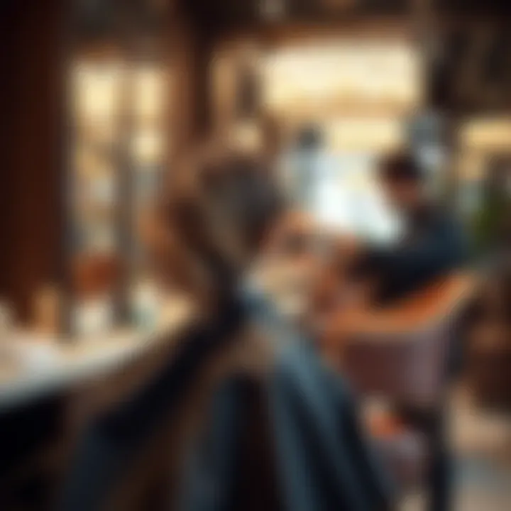 Trendy Haircut at a Dubai Salon Stylish haircut being done in a modern salon