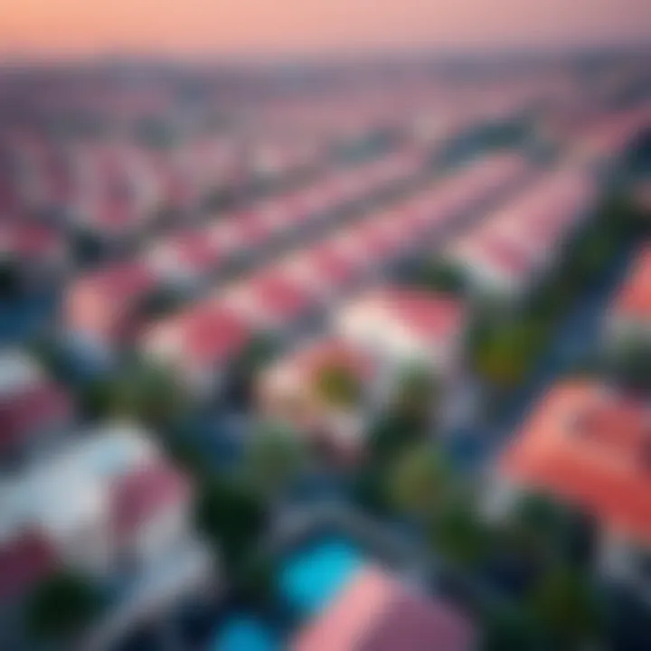 Vibrant Neighborhood Surrounding Liv Lux Aerial view of the vibrant neighborhood surrounding Liv Lux