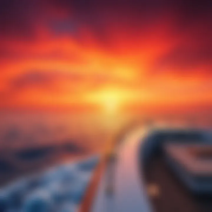 Breathtaking sunset view from a yacht