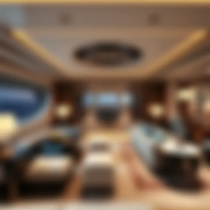 Interior of a high-end yacht showcasing elegant design