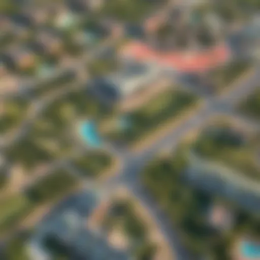 Aerial view of Mudon community in Dubai showcasing lush greenery and residential areas
