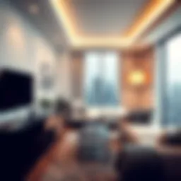 Modern studio apartment interior in Dubai