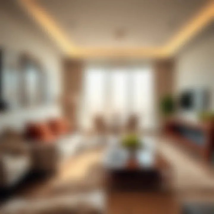 Cozy and Bright Living Space Cozy living space in a one-bedroom apartment with natural light