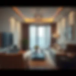 Stylish one-bedroom apartment interior showcasing modern decor