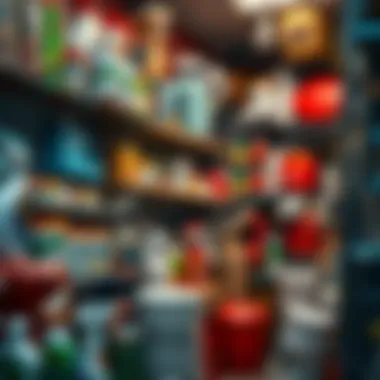 Diverse Household Products in Dirham Shops A variety of household items available for purchase