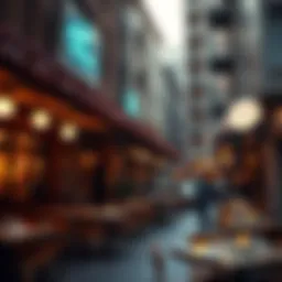 A bustling Dubai street filled with diverse dining establishments