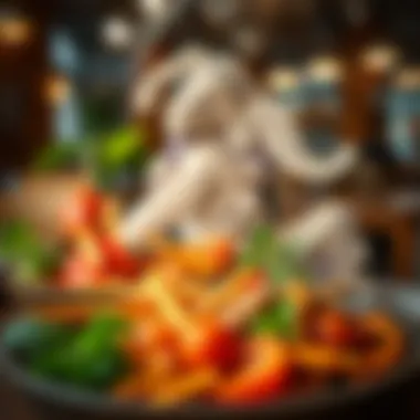 Culinary Delights of Dubai A close-up of vibrant dishes representing Dubai's culinary richness